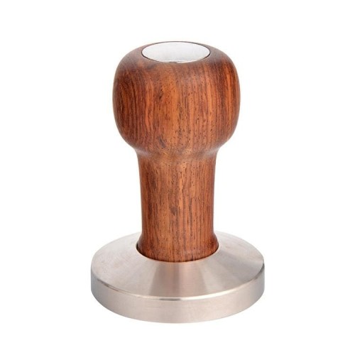 Tamper de Acero Inoxidable con Mango de Madera